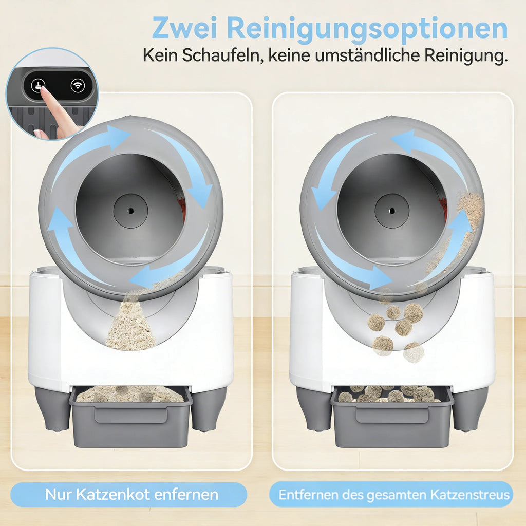 KatzLux Pro – zwei Reinigungsoptionen